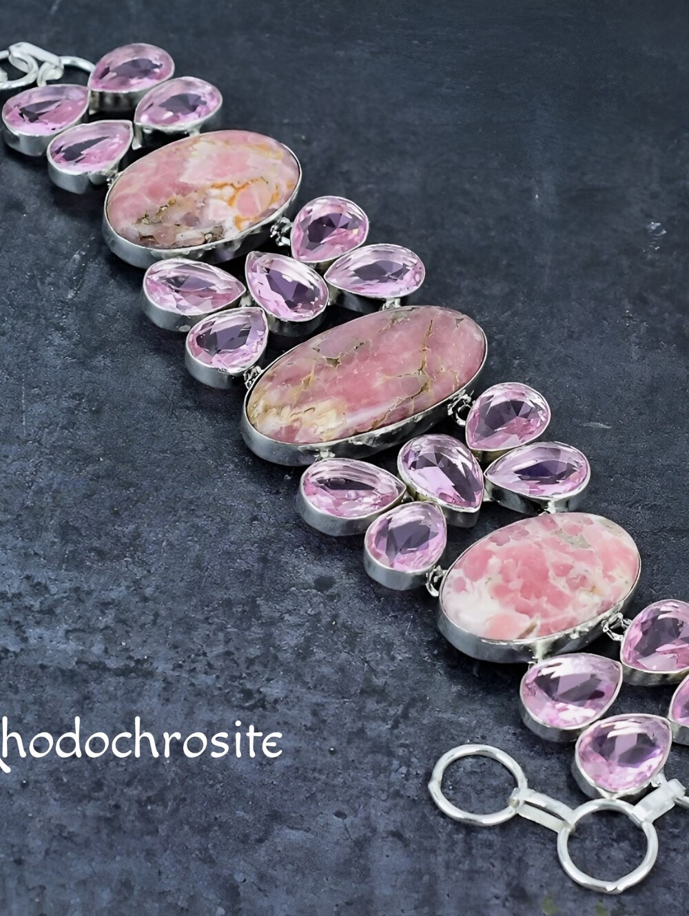 Handmade Artisan gemstone Sterling Silver toggle bracelets, price each
